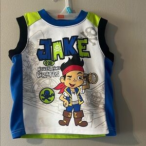 Disney Blue and Green Tank Top with Jake and the Never Land Pirates
